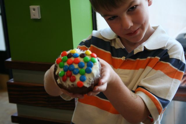 Kid with cupcake