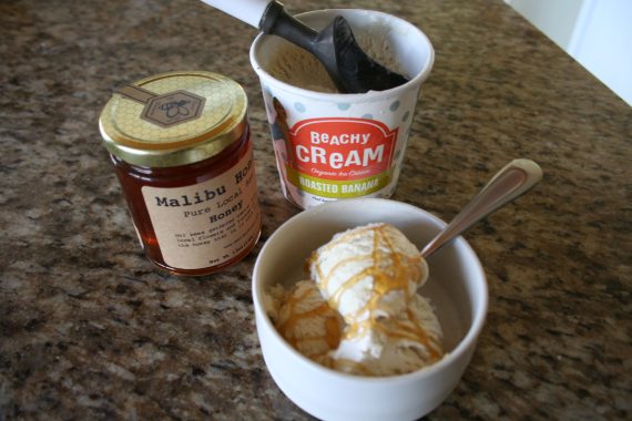 beachy cream ice cream and malibu honey